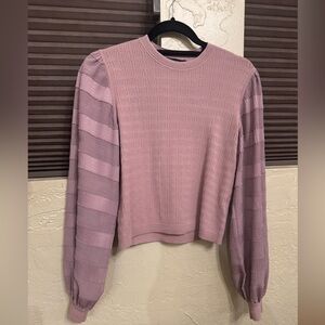 Club Monaco Woven Sleeve Sweater in Mauve size S
